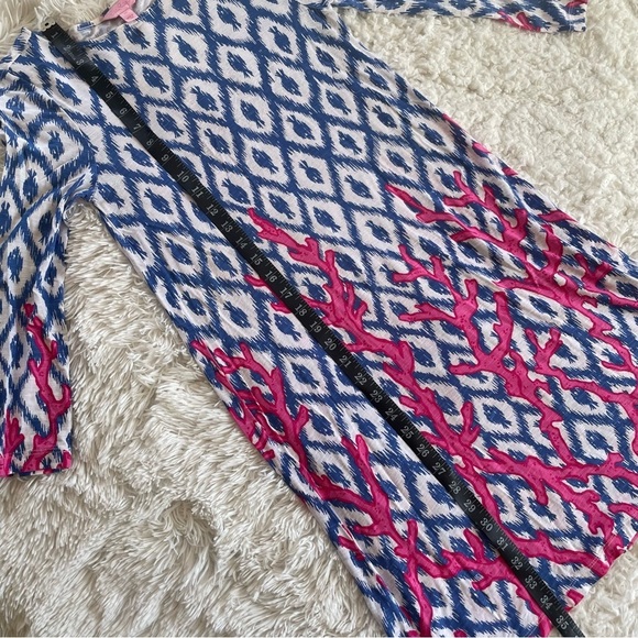 Lilly Pulitzer | Ophelia Coral Iris Blue Deep Dive Little Fish Swing Dress Sz XS - Picture 11 of 13